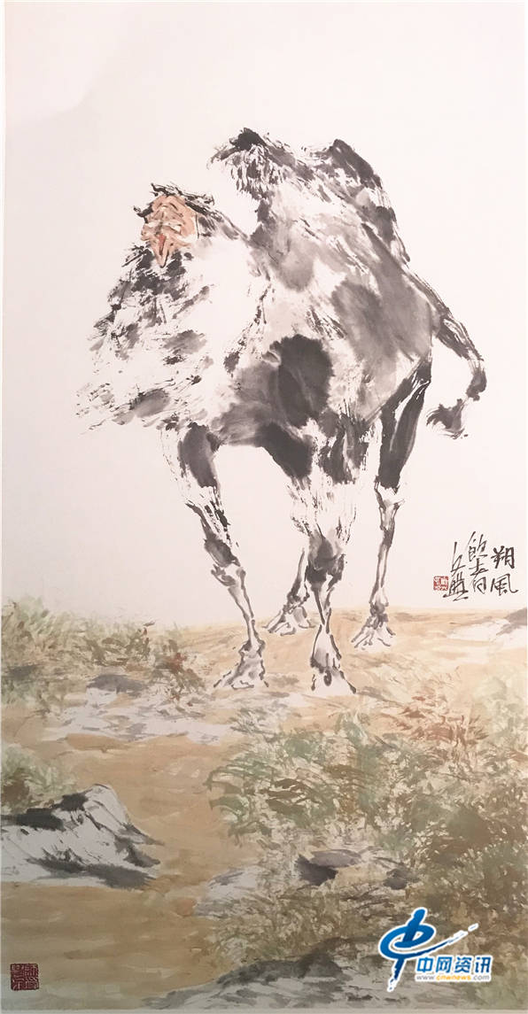 画家马文典国画骆驼系列-沙漠骆驼(三)