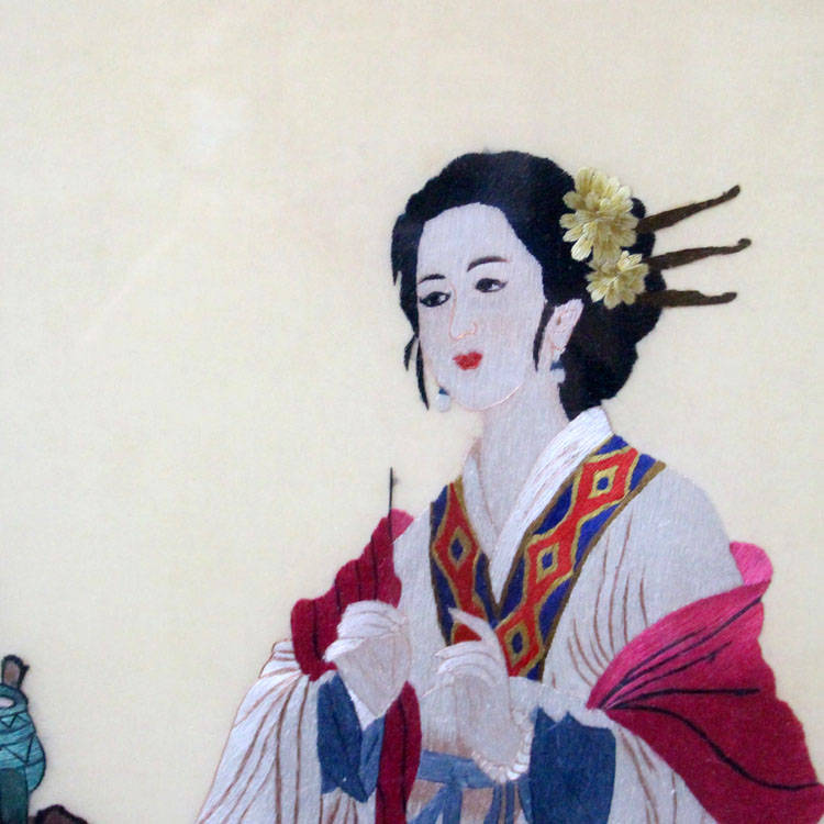 品绣者湘绣 四大美女 人物绣 手工刺绣 装饰画