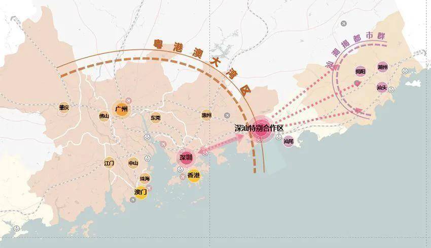 粤东地处粤港澳台大湾区与海峡西岸经济区两大国家战略发展区域的