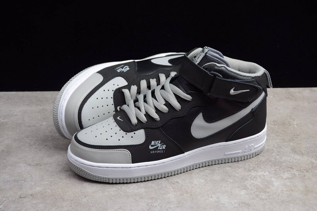 耐克空军一号影子黑灰 nike air force 1 lv8 utility 魔术贴镂空大钩