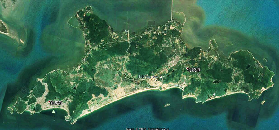 广东阳江江城区一个大镇,位于海岛之上,拥有大角湾景区