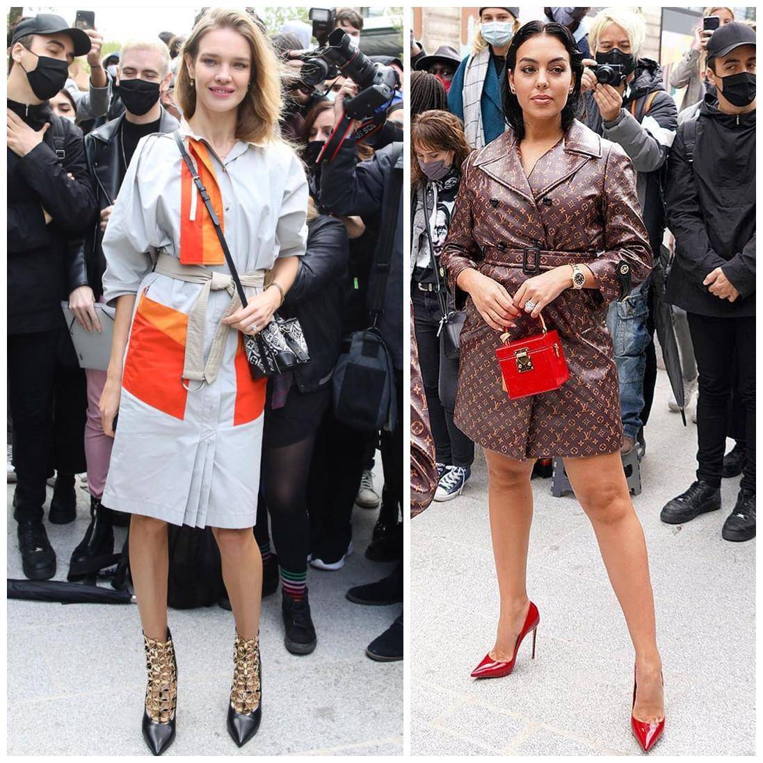 暴发户|同场看秀，乔治娜满身logo像暴发户，LV太子妃素颜却抢镜