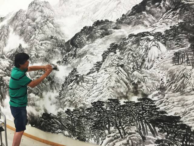 京海墨韵艺术家程振国,一幅河山如画图,泼洒万千胸中丘壑