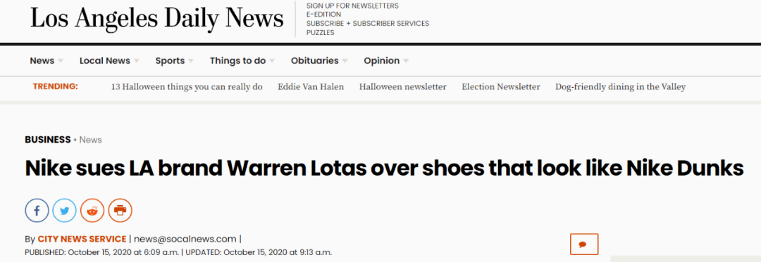 干起来了！Nike 起诉洛杉矶潮牌Warren Lotas 售假！_手机搜狐网