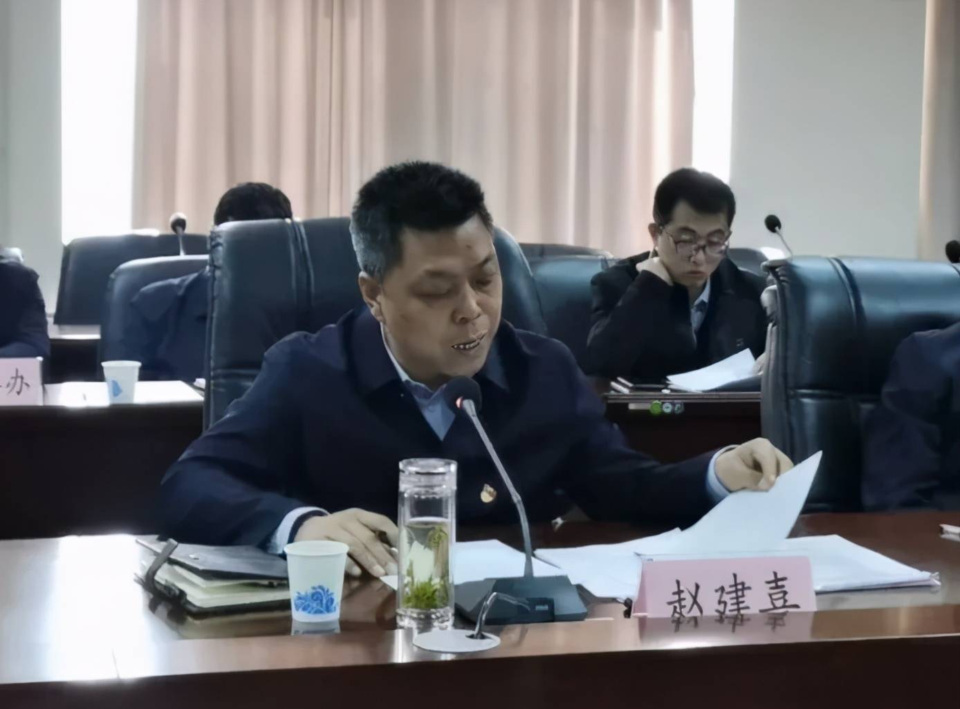 柳林县委书记赵建喜,县政协主席,县委常委,政府常务副县长贾殿林