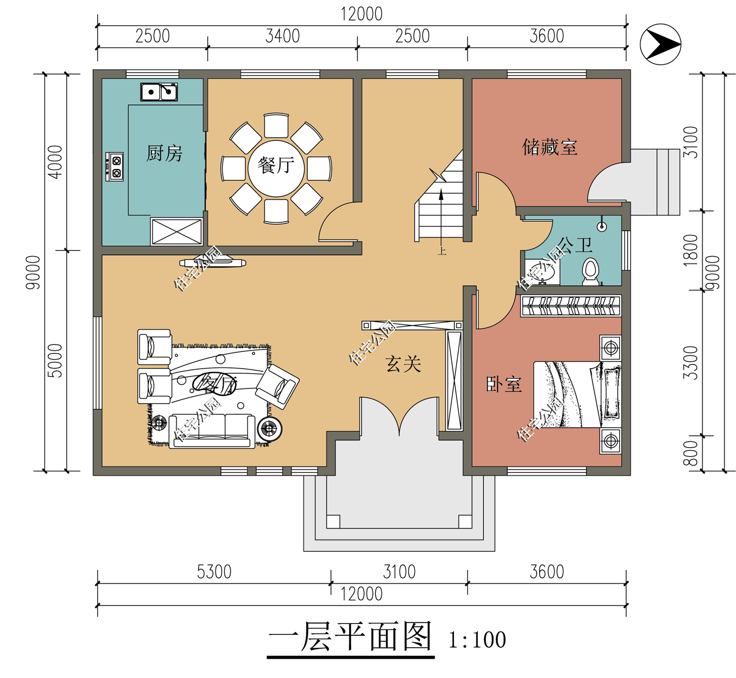 6×12米宅基地设计图,农村6米x12米房子设计 原创宅基地面宽12米,进深10米,想建一栋三层别墅,怎么设计?