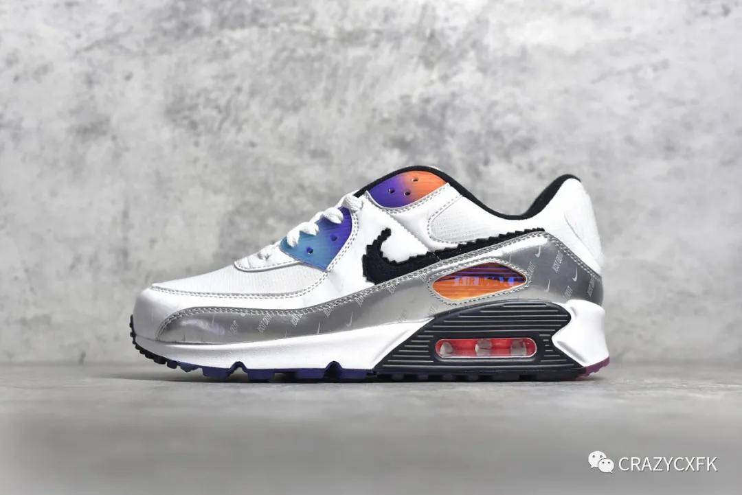 耐克nikeairmax90goodgame电玩像素荧光气垫跑鞋