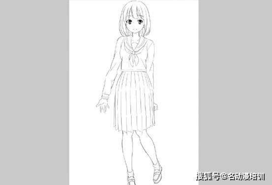 高中女生校服怎么画
