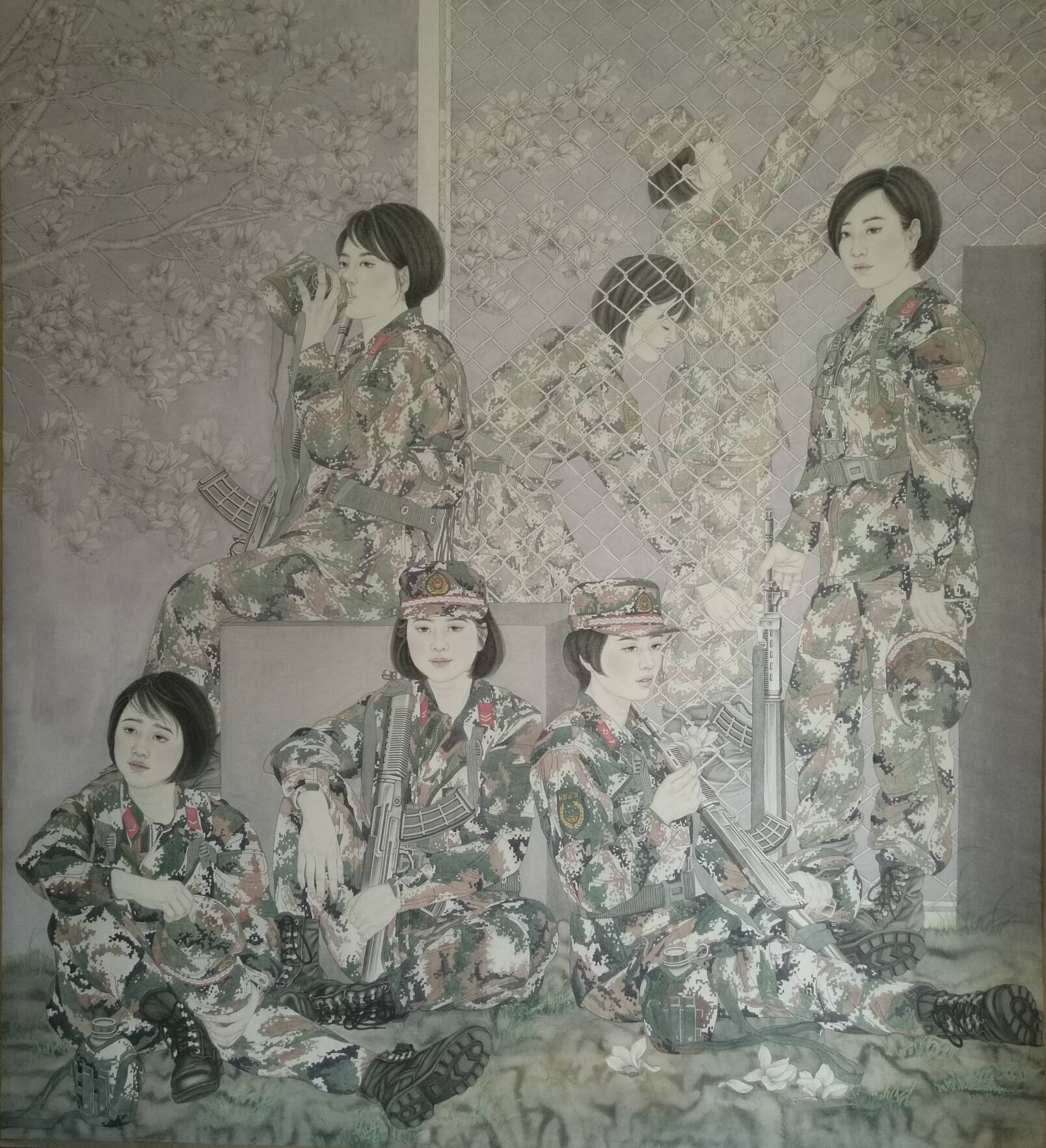 在韦伶温柔纸笔所描绘的女兵画像中,这句话可谓得到了最具象的诠释,那