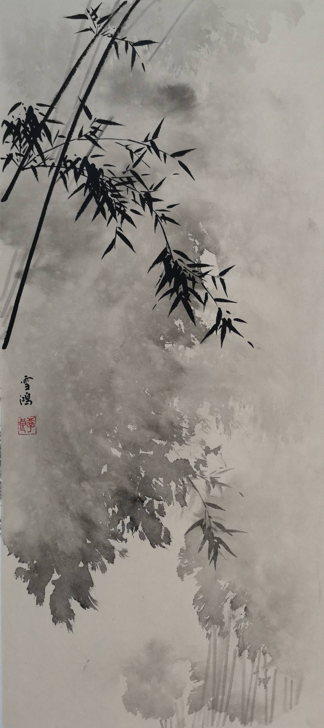 《墨竹1 33x66cm