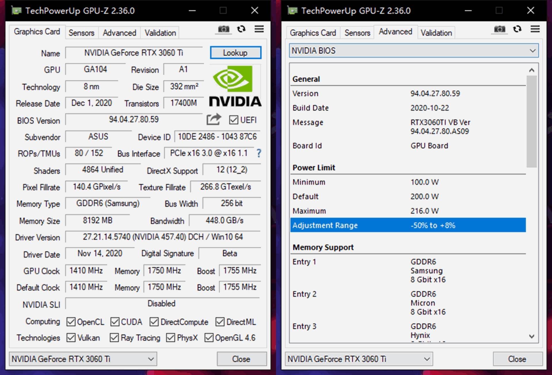 华硕rtx3060ti tuf:理论性能测试自古新卡先敬鲁大师!