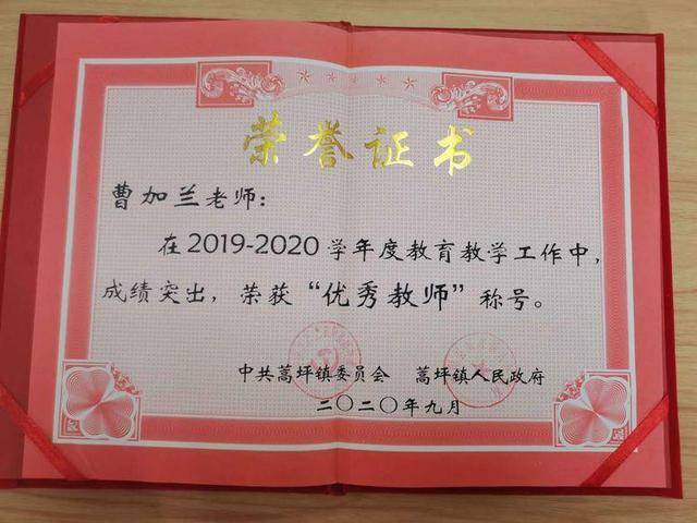 明星幼儿园曹加兰老师优秀教师荣誉证书(图)她徜徉在那片向日葵的