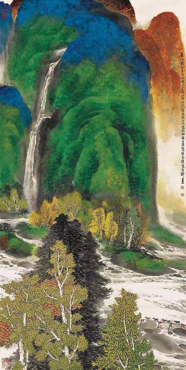 当代青绿山水画代表人物郑百重教授国画山水画作品欣赏