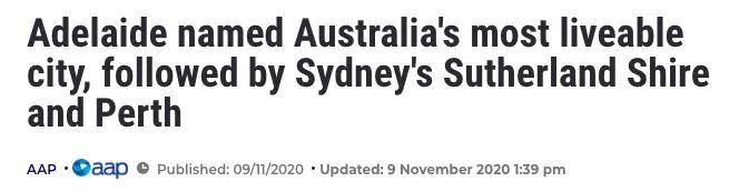 2020世界宜居城市排名_2020澳洲宜居城市排名出炉!阿德莱德跃居榜首!