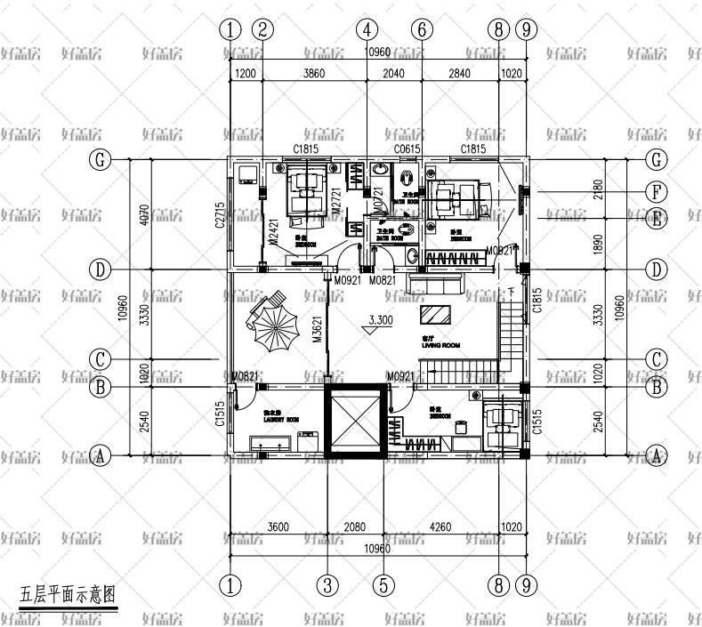 房屋平面图设计图_尺寸