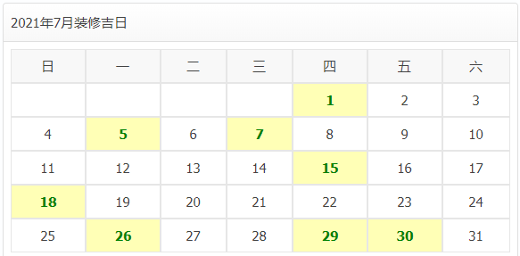 完美体育装修公司必收藏2021年装修开工吉日(图11)