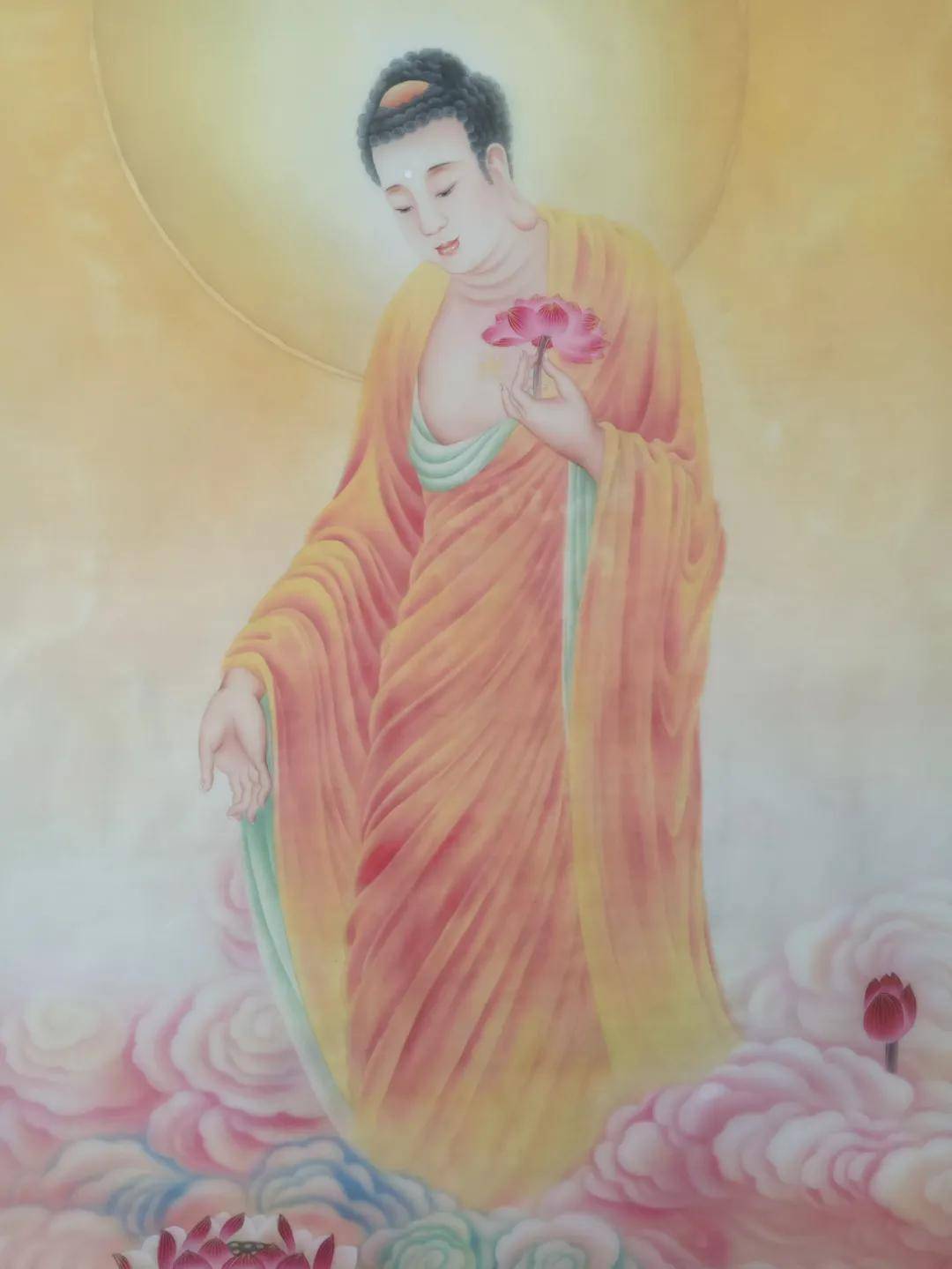 董丽霞老师工笔作品《西方三圣》赏析