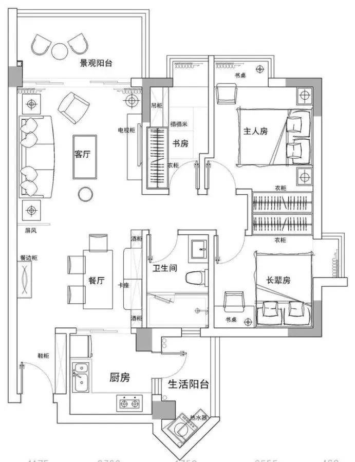 89㎡小户型三居,北欧风,把书房变成储物间_设计