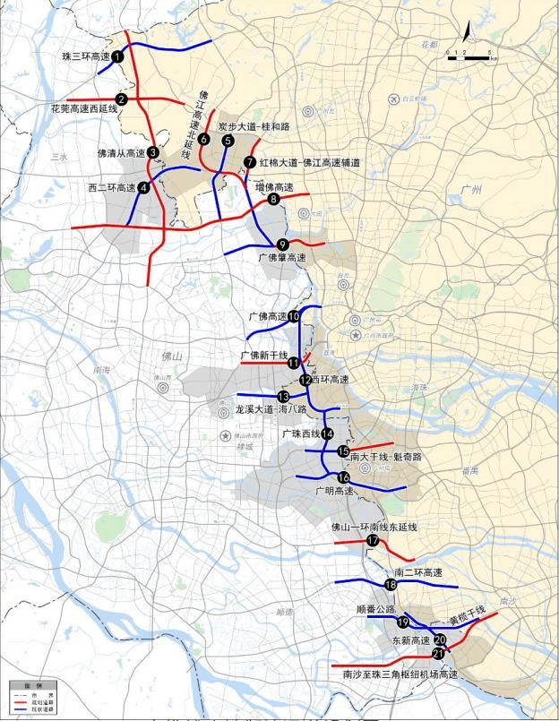 广佛道路衔接规划示意图