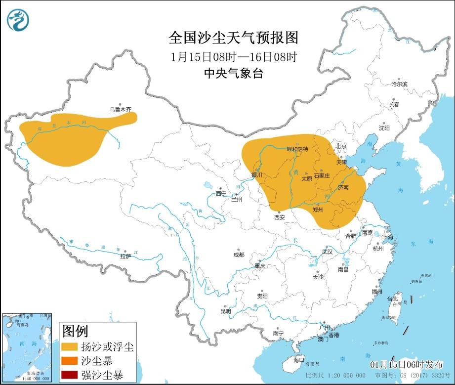 大风卷着沙尘 较强冷空气影响我国大部地区 空气质量差到爆灯