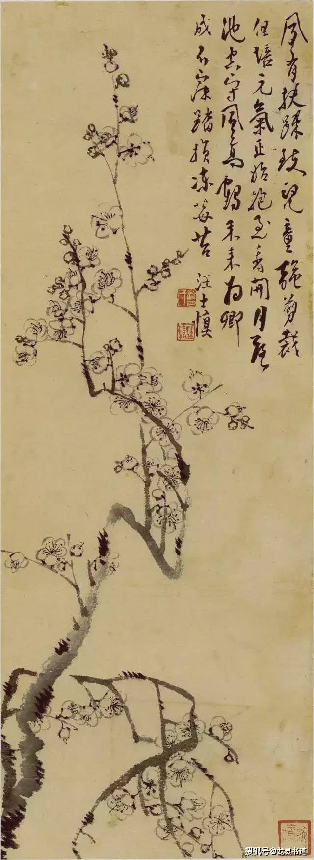 他双目失明,却画出最具风骨的梅花_汪士慎