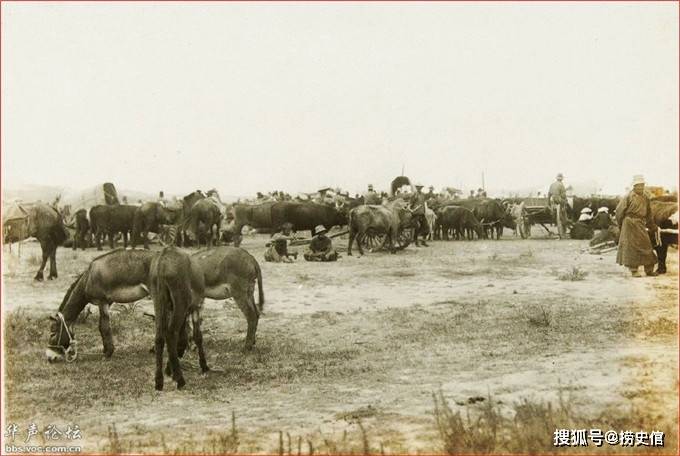 老照片,1929年赤峰热闹的大板镇集市