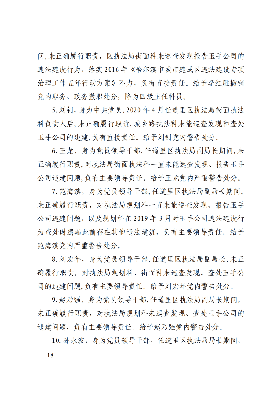 负责装修作业现场监督管理人员王敬春,违法承揽装修工程负责人孙长印