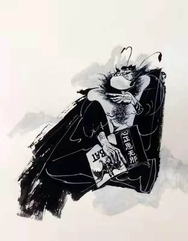 《心正思无邪》 杨锋 版画《攻关克难战疫情》 杨伟孝 粉画《齐心