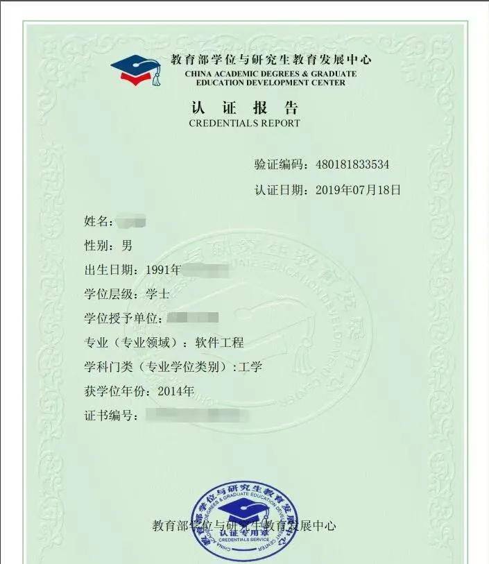 学历和学位证书验证报告 来自搜狐网