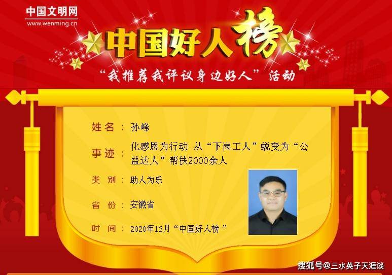 【中国好人榜】化感恩为行动 从"下岗工人"蜕变为"公益达人"帮扶2000