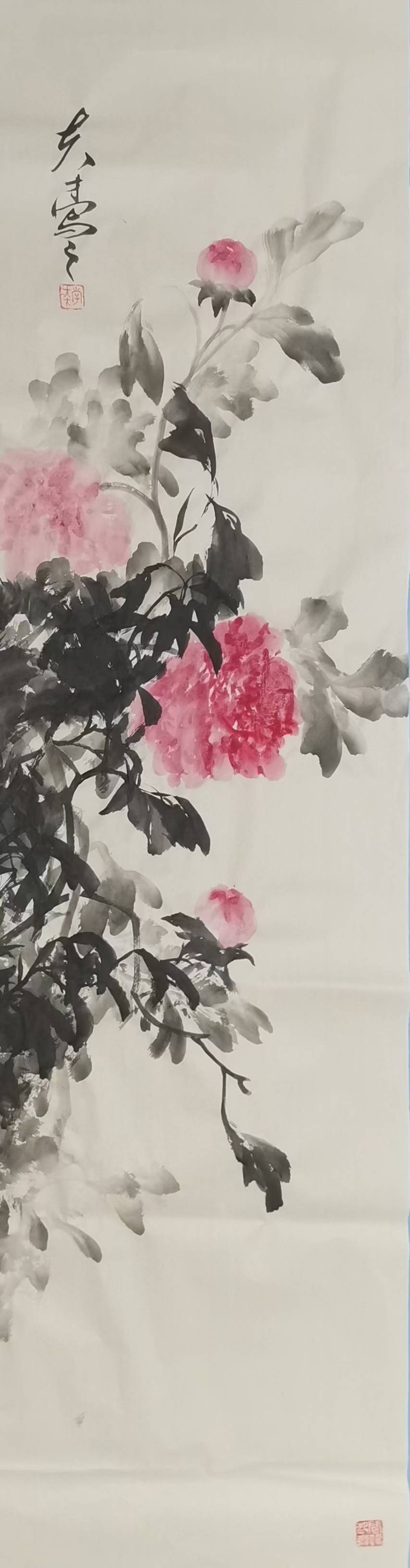 当代画大写意牡丹名家李夫才作品