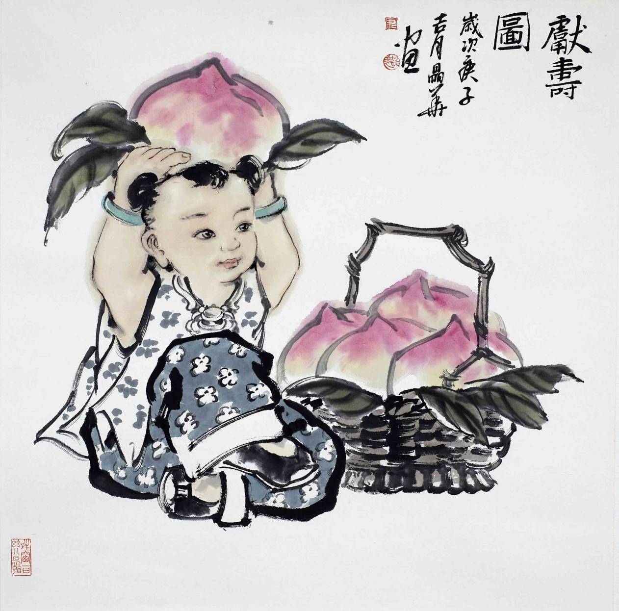 献寿图(68cm×68cm)