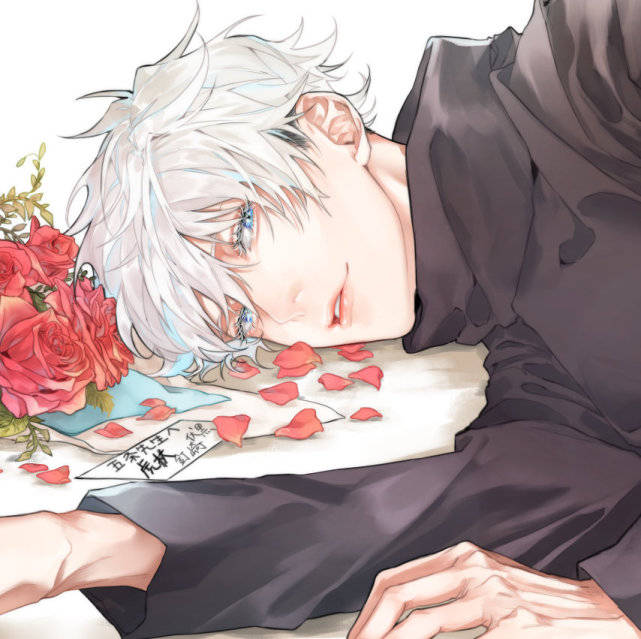 原创画师给咒术回战换上了时髦风伏黑显得很傲娇五条悟收到玫瑰花