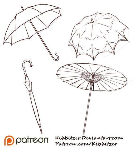 怎样画透明的雨伞?绘画素材
