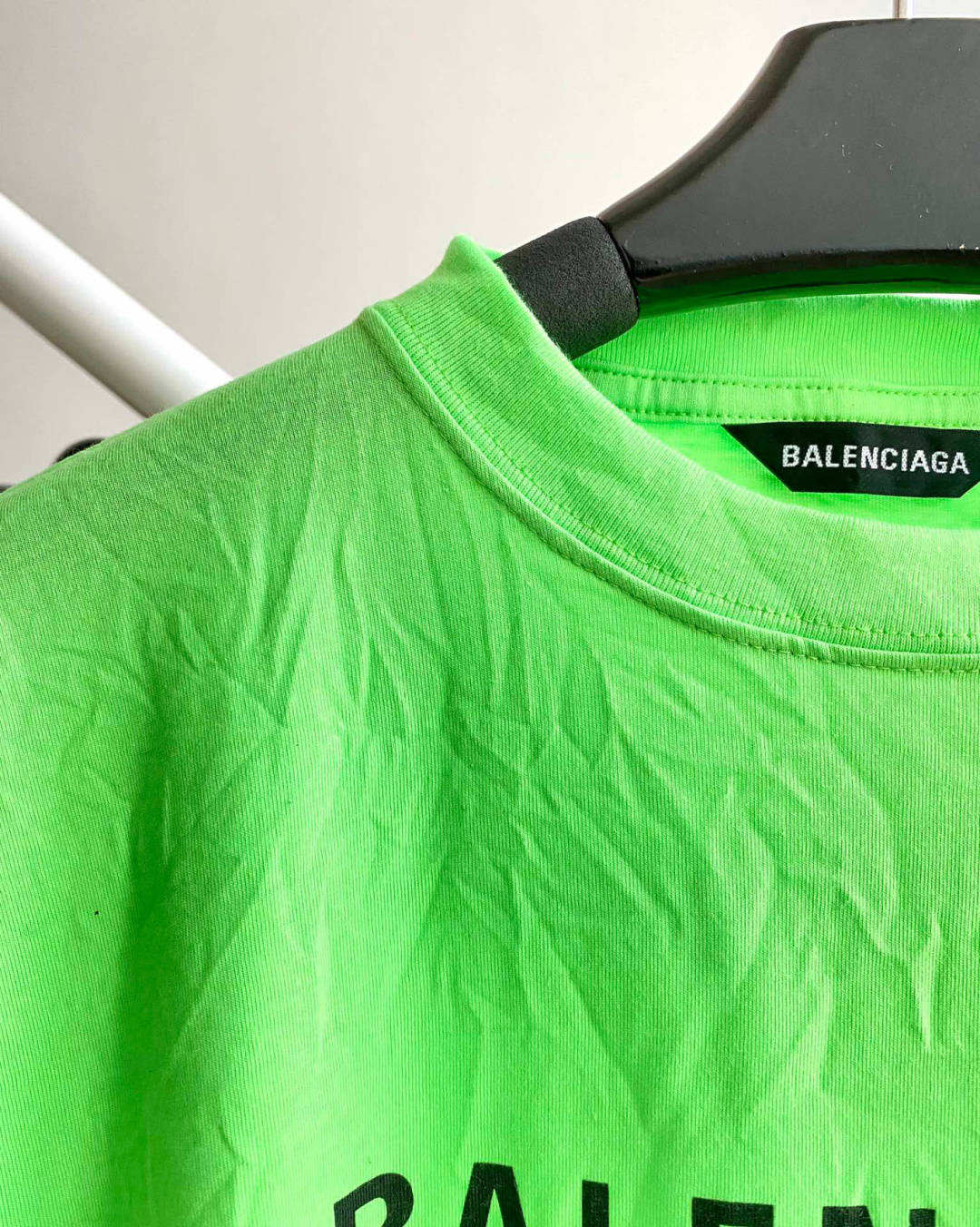 balenciaga巴黎世家七国语言短t袖—荧光绿超流行