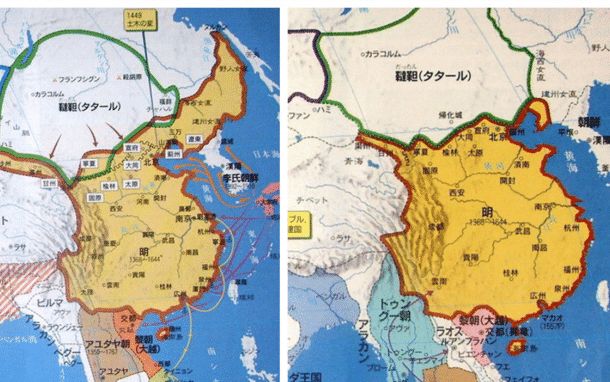 日本教科书中的中国历史地图:消失的夏朝,夸张的唐朝