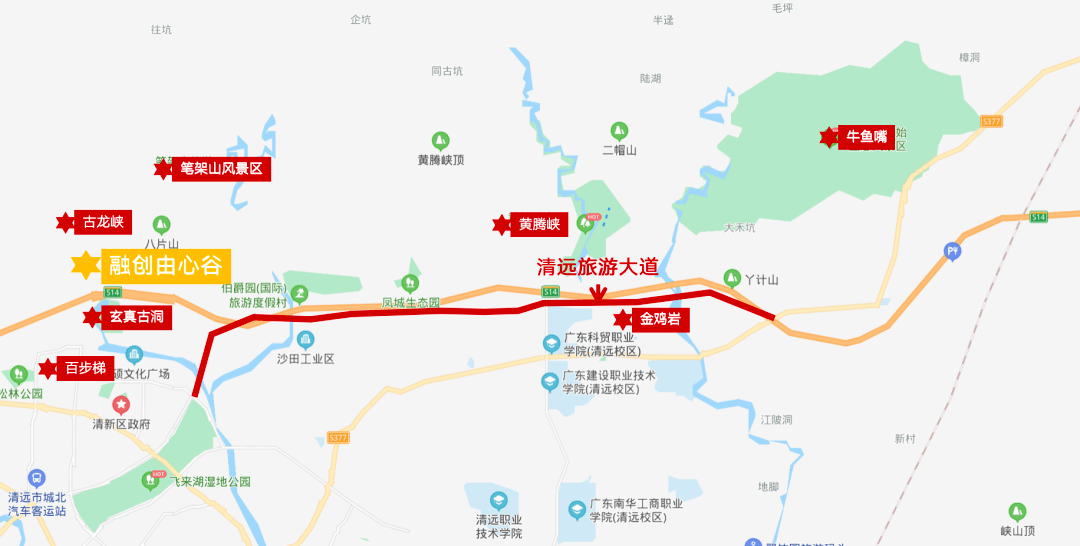 清远旅游大道示意图