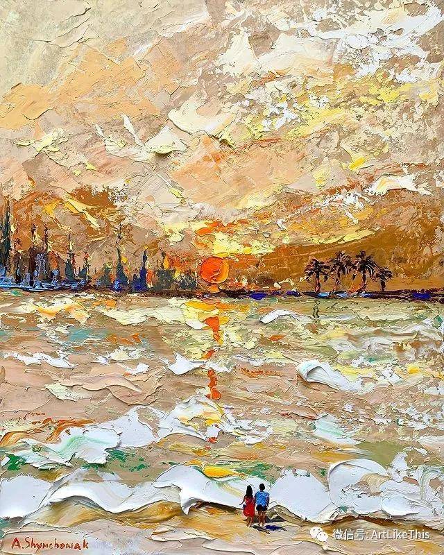 艺术家alena shymchonak:在刮刀油画里感受海浪和阳光