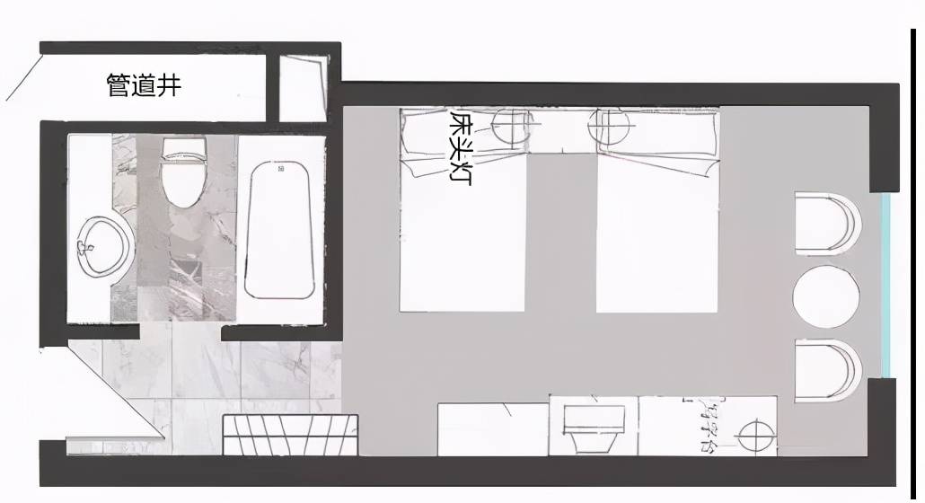 「行业心得」酒店客房平面设计方案解析,你要的功能全部有