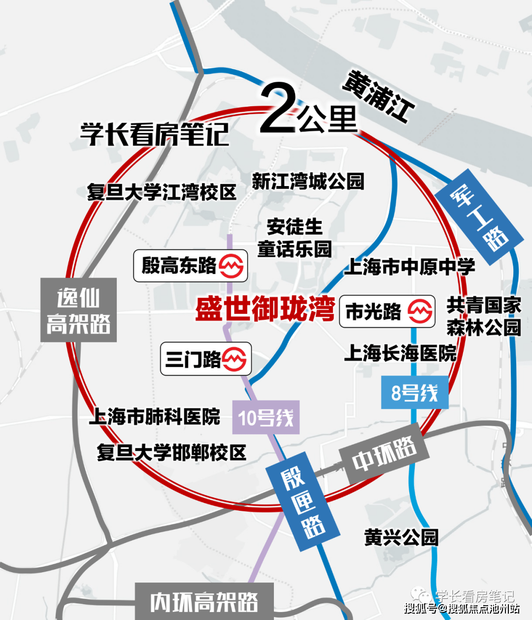 内环高架 医疗配套:长海医院,东方肝胆医院,市东医院,杨浦区中心医院