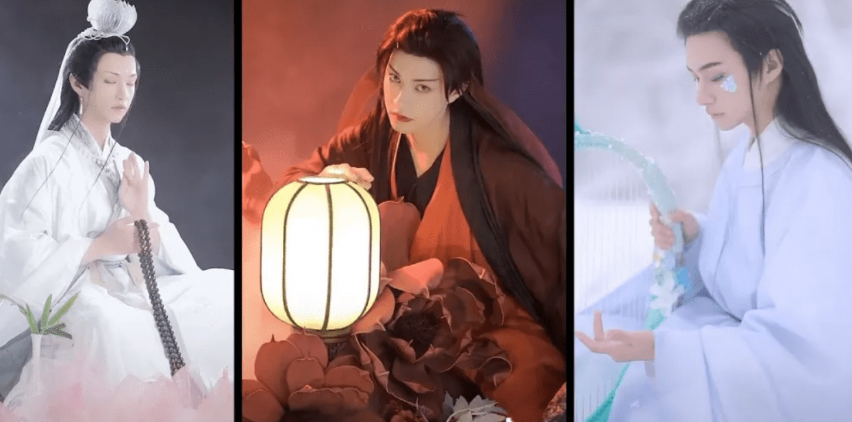 震惊,如此古风绝美男发际线居然这么秃?古风的妆造效果真绝