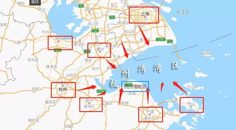 环杭州湾大湾区主要由以下7个城市组成 上海 ,杭州 ,嘉兴 ,湖州 ,绍兴