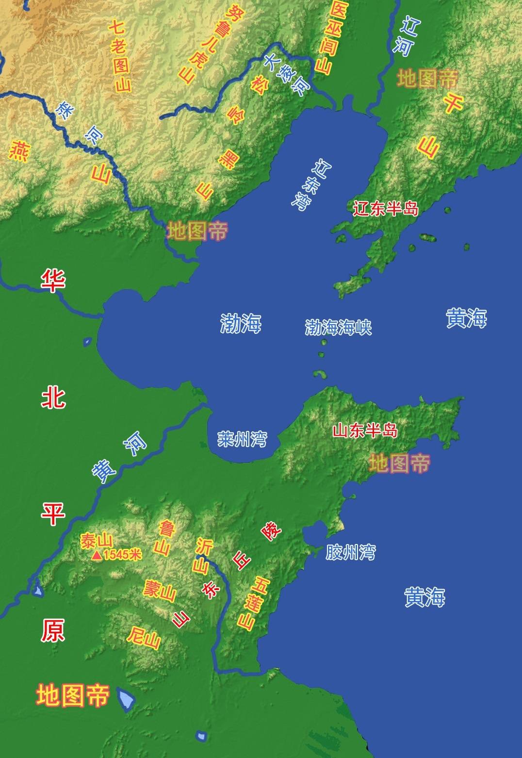 "鲁,省会济南市,位于我国东部沿海,黄河下游,与辽东半岛隔渤海相望