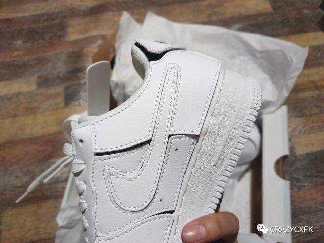 耐克白橙diy拼接拆卸魔术贴nikeairforce1lowaf1空军一号运动鞋