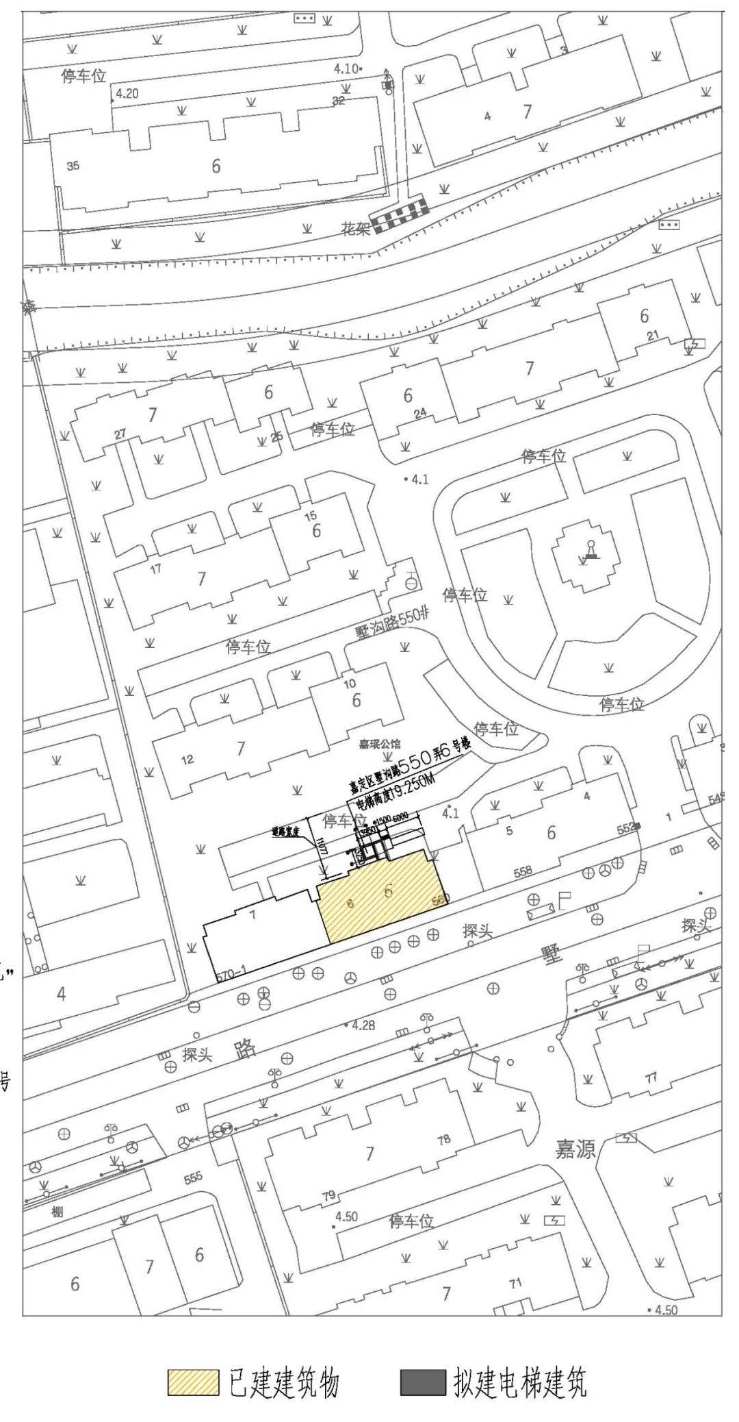 建设工程名称:嘉定区墅沟路550弄嘉珉小区6号楼既有多层住宅加装电梯