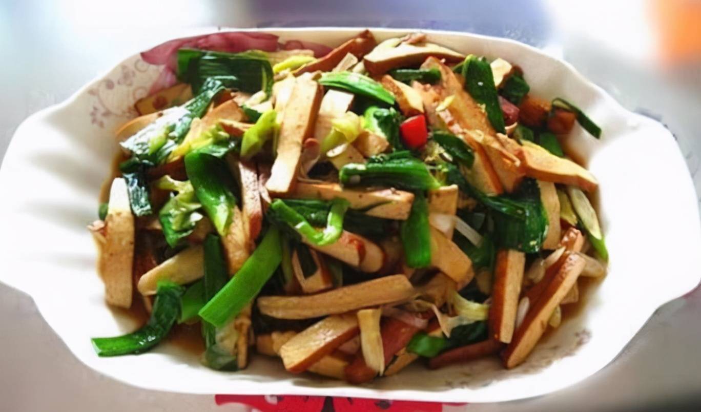 青蒜炒豆干