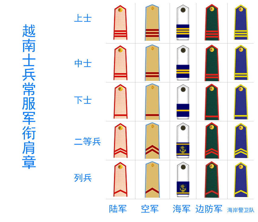 原创越南士兵军衔,迷彩服和常服的标志不同,是否师从了日军?