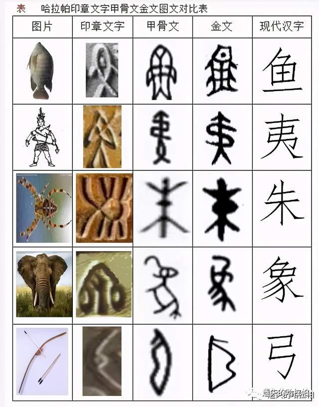 五,文字方面:印度河古象形文字是甲骨文的前身  印度河古文字是甲骨