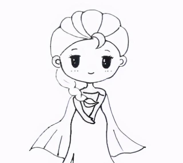 原创冰雪女王怎么画爱莎公主的简笔画画法来了教给家里的小公主哦