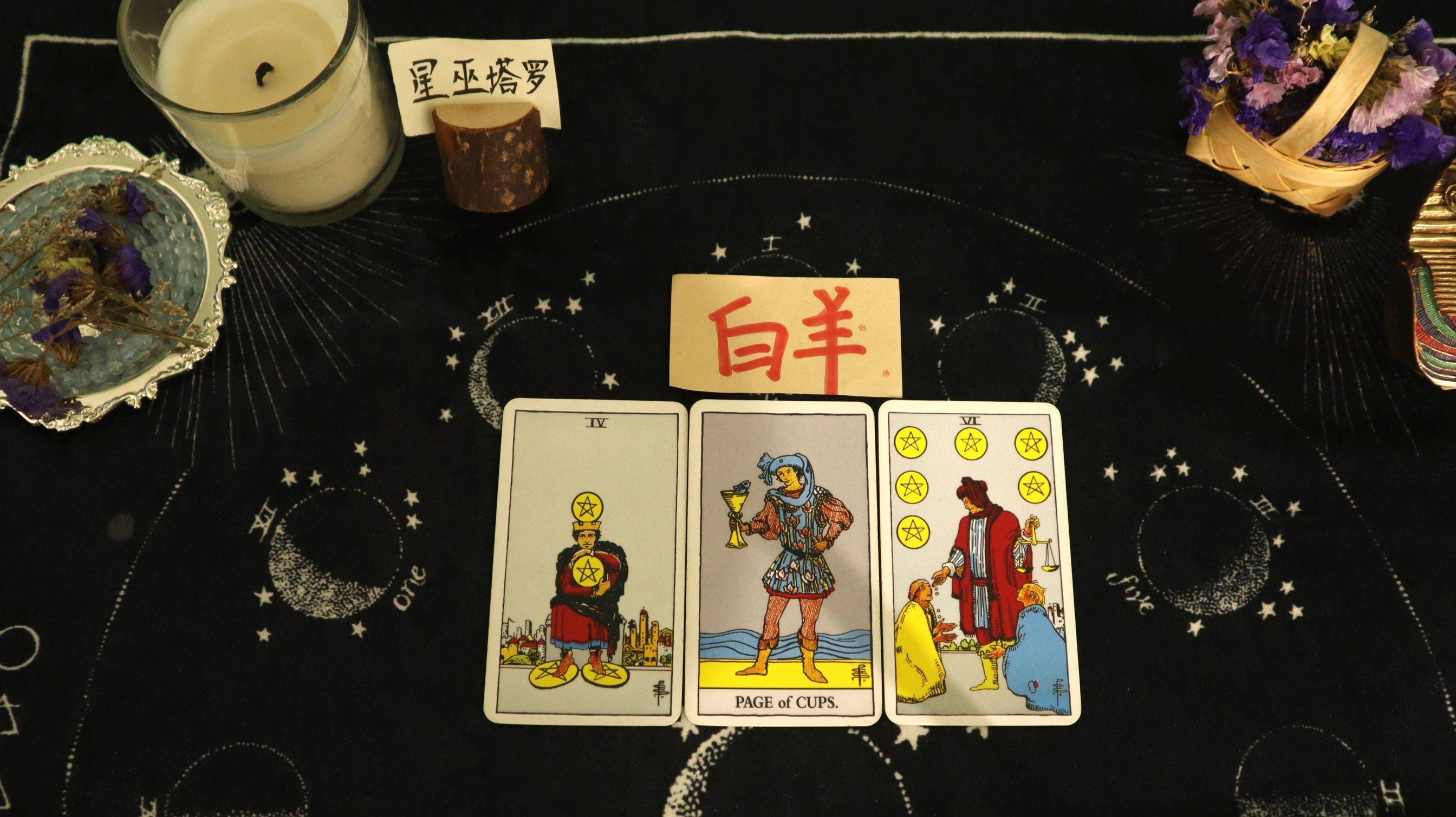 星币四 圣杯侍者 星币六